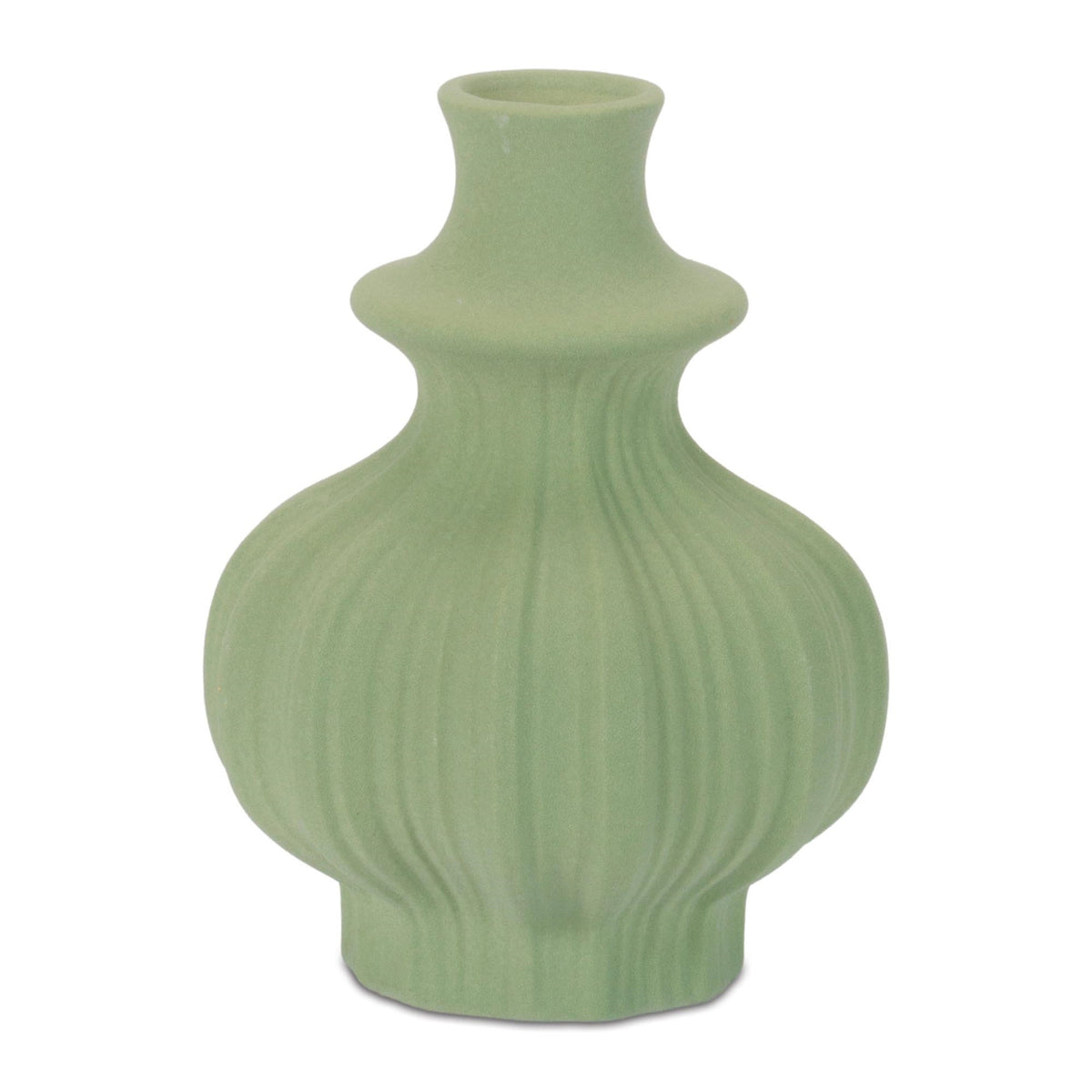 Ribbed Stoneware Bottle Vase (Set of 4)