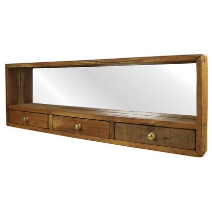 Mirror with 3 Drawers, Reclaimed Wood