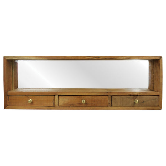 Mirror with 3 Drawers, Reclaimed Wood