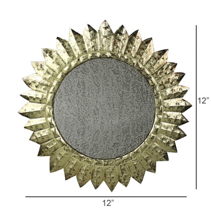 Starburst Antique Mirror, Brass